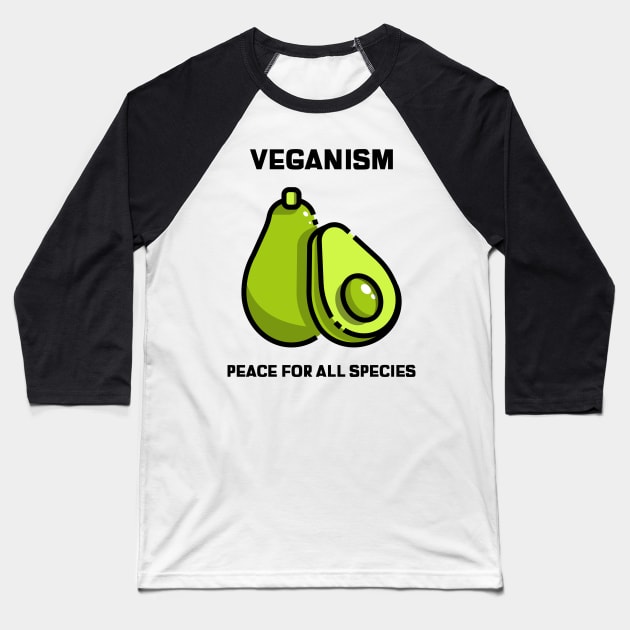 Veganism Peace For All Species Baseball T-Shirt by ROXYCITY